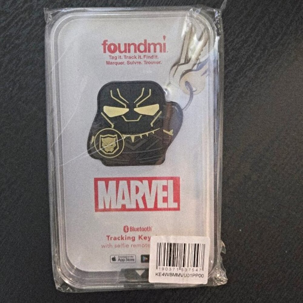 New / Sealed Foundmi Bluetooth Tracking Remote Keychain Marvel Black Panther